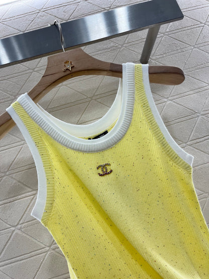 C*♥2025 new products Fake two-piece knitted vest