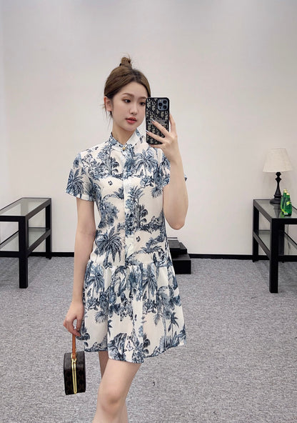 D*♥2025 new products Short-sleeved printed dress