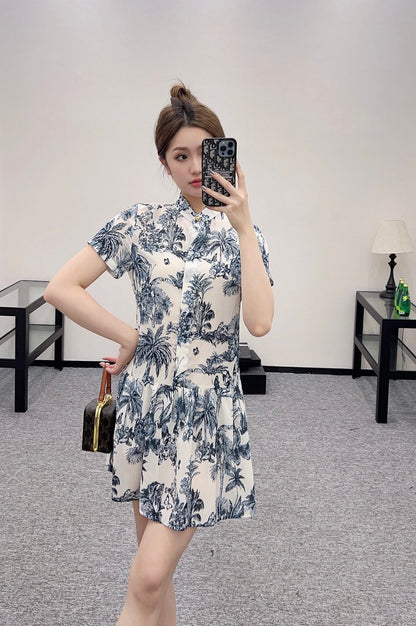 D*♥2025 new products Short-sleeved printed dress