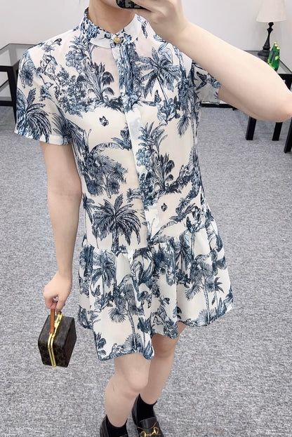 D*♥2025 new products Short-sleeved printed dress