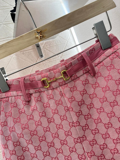 G*♥2025 new products are on sale Horsebit leather belt shorts