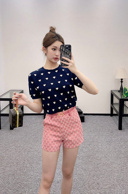 G*♥2025 new products are on sale Horsebit leather belt shorts