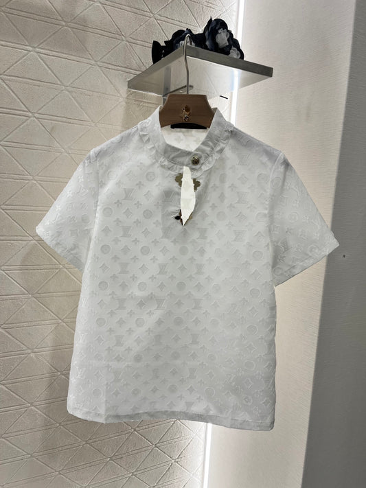 L*♥2025 new products Jacquard short-sleeved top