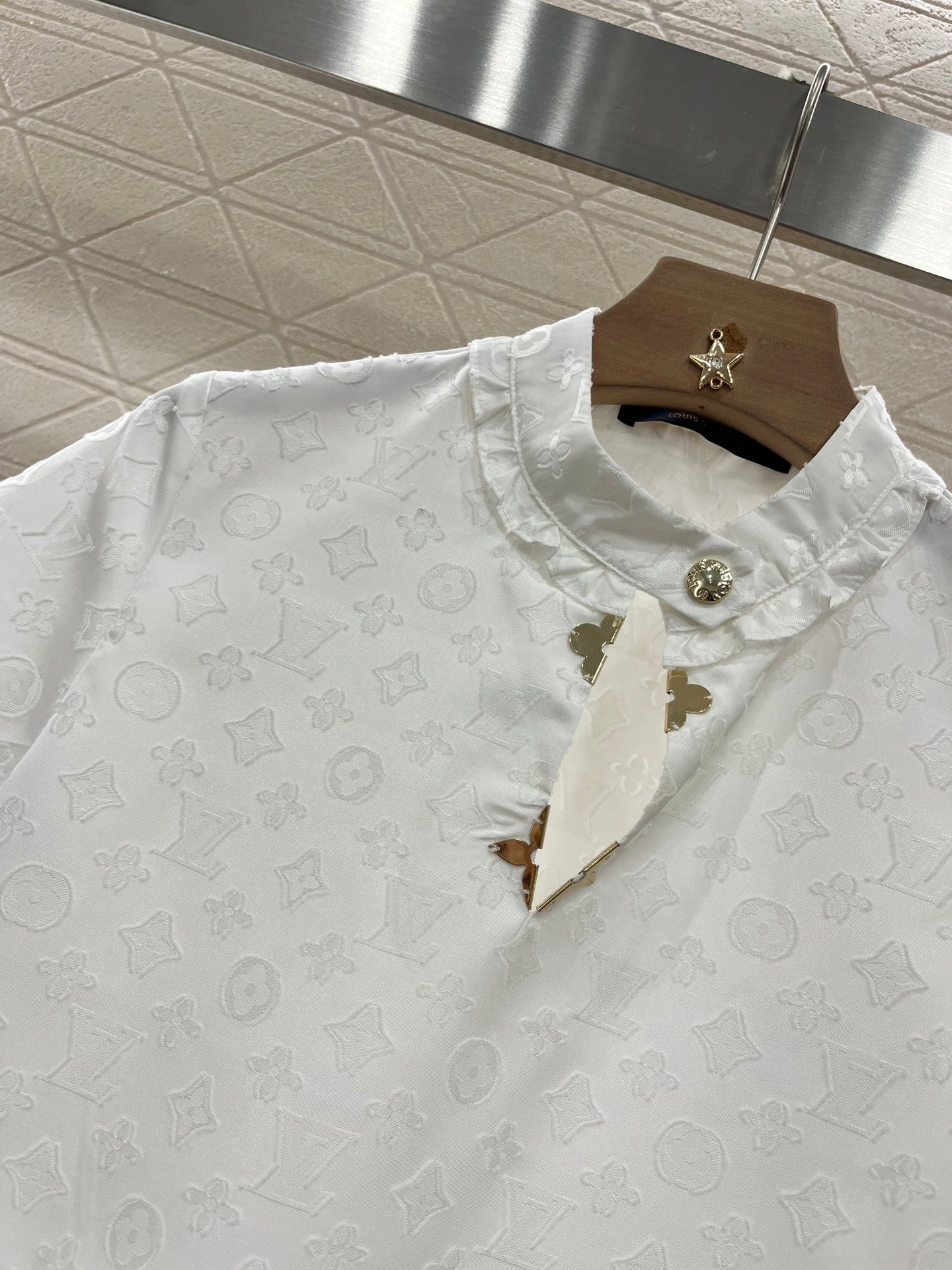 L*♥2025 new products Jacquard short-sleeved top