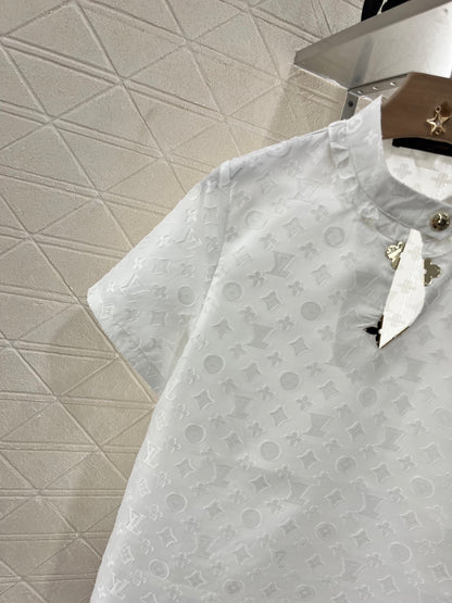 L*♥2025 new products Jacquard short-sleeved top