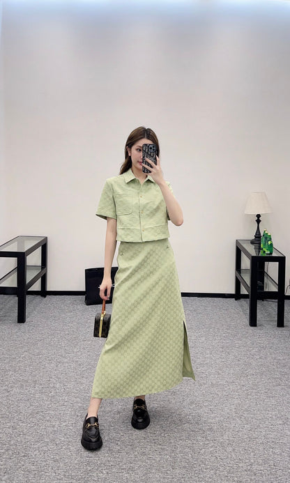 G*♥2025 new products are on sale Jacquard shirt jacket and skirt suit