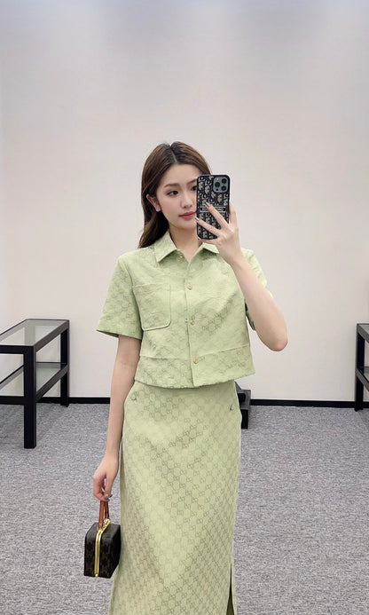 G*♥2025 new products are on sale Jacquard shirt jacket and skirt suit
