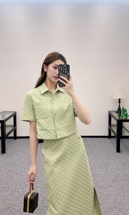 G*♥2025 new products are on sale Jacquard shirt jacket and skirt suit