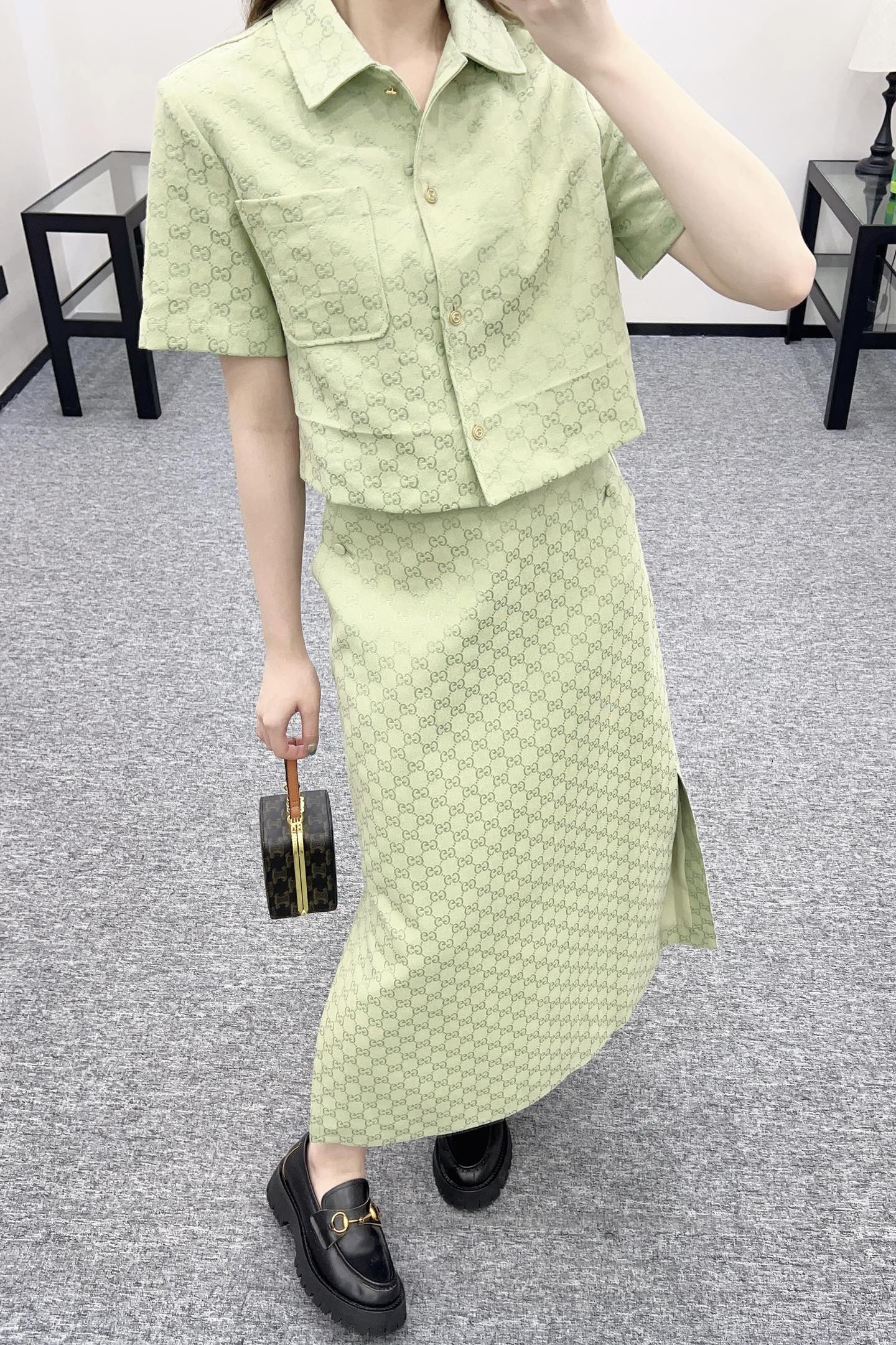 G*♥2025 new products are on sale Jacquard shirt jacket and skirt suit