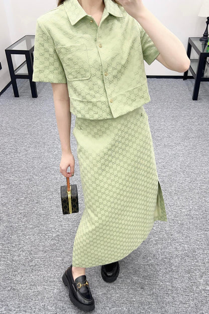 G*♥2025 new products are on sale Jacquard shirt jacket and skirt suit