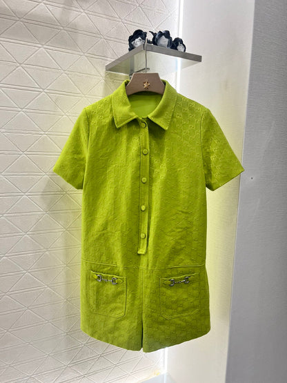 G*♥2025 new products are on sale Lapel jacquard jumpsuit