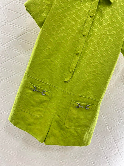 G*♥2025 new products are on sale Lapel jacquard jumpsuit