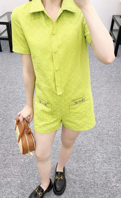 G*♥2025 new products are on sale Lapel jacquard jumpsuit