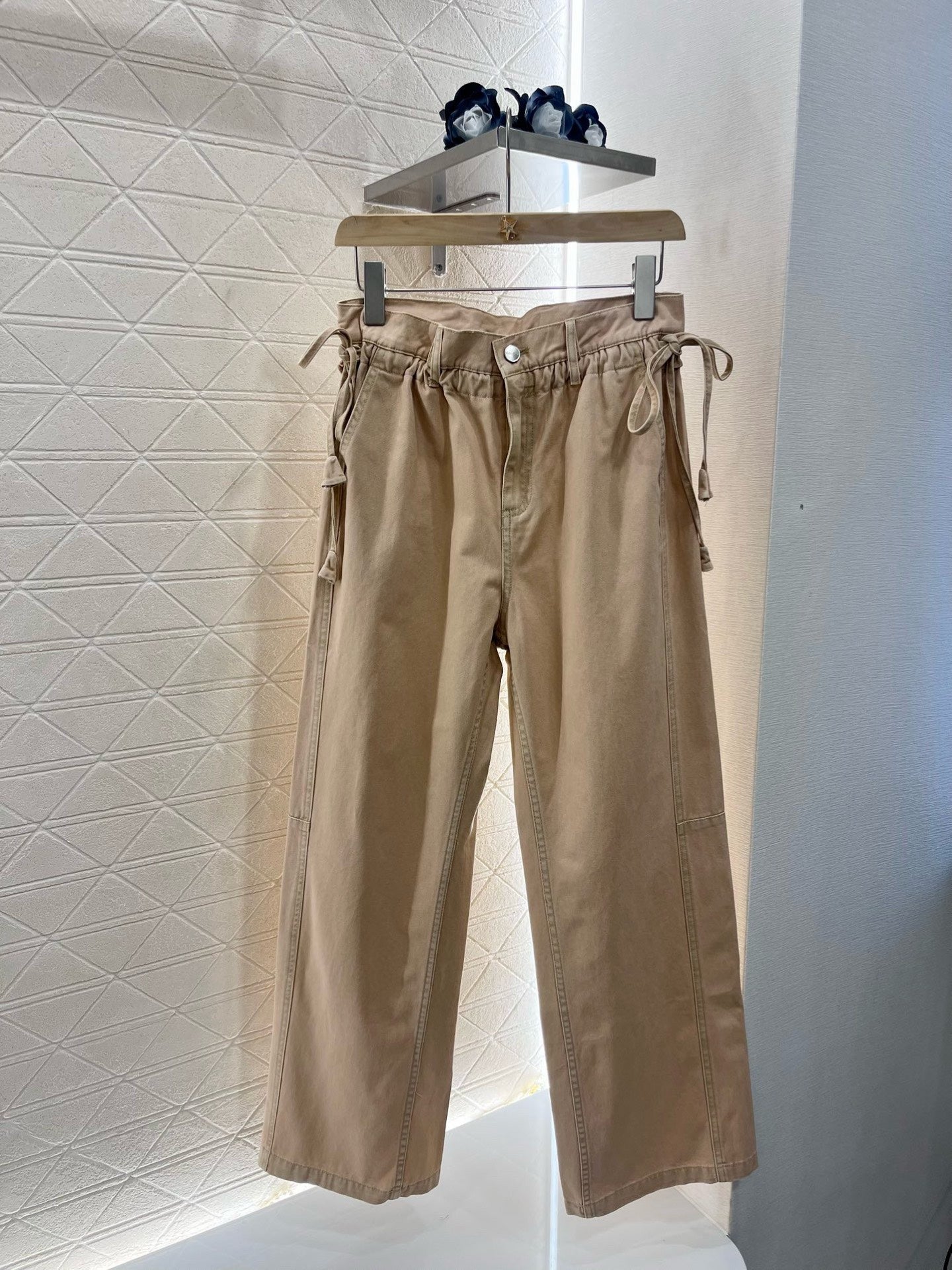G*♥2025 new products Denim drawstring lace trousers