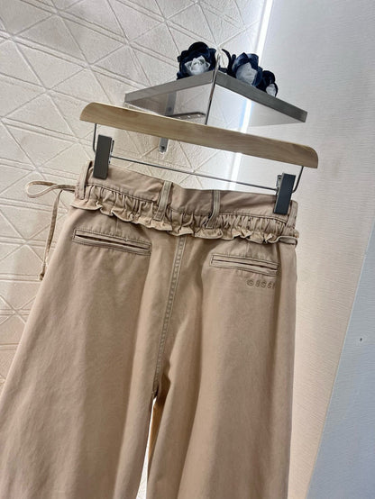 G*♥2025 new products Denim drawstring lace trousers