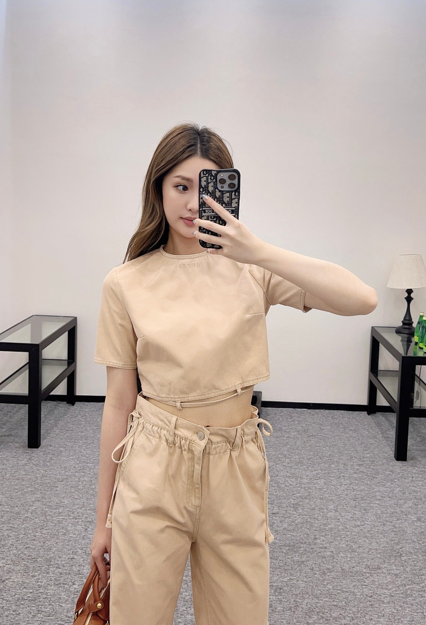 G*♥2025 new products Denim drawstring lace trousers