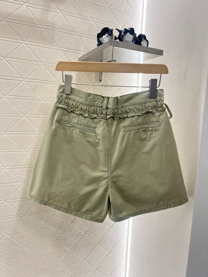 G*♥2025 new products are on sale Denim lace-up shirt and shorts set