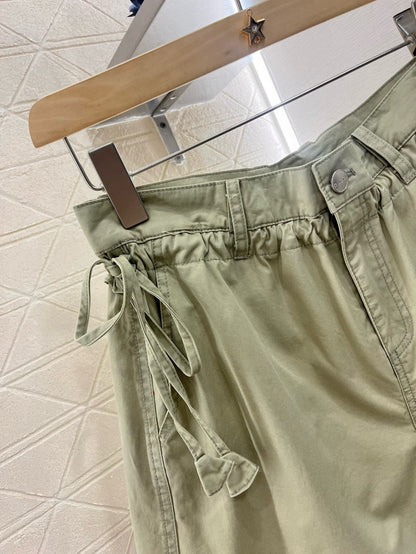G*♥2025 new products are on sale Denim lace-up shirt and shorts set