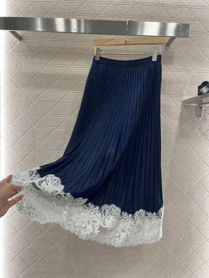 E*♥2025 new products are on sale Tencel lace pleated skirt