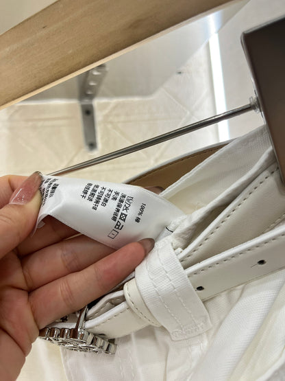 ♥2025 new products Belt scimitar denim trousers