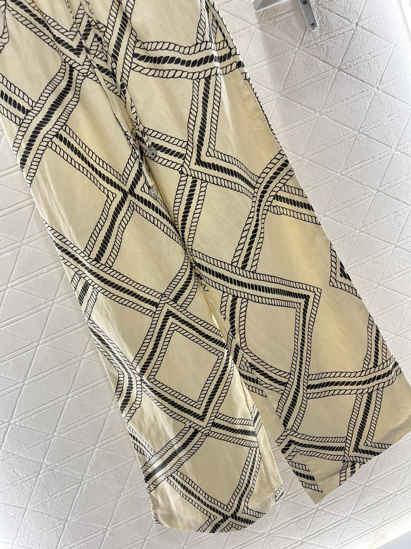 H*♥2025 new products are on sale Linen printed straight pants