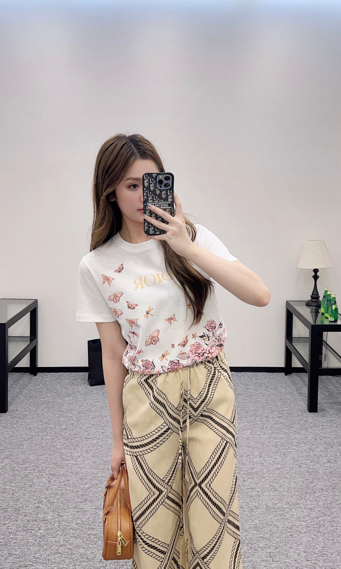 H*♥2025 new products are on sale Linen printed straight pants