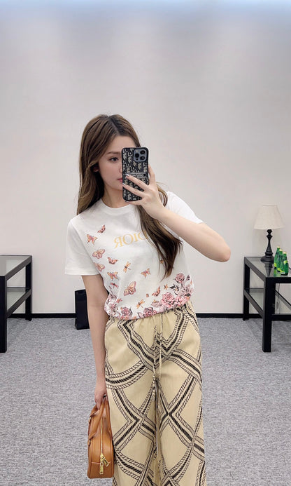 H*♥2025 new products are on sale Linen printed straight pants