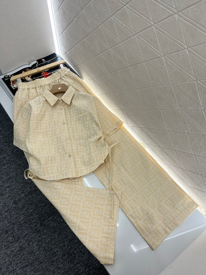 F*♥2025 new products are on sale Jacquard zipper top and pants set