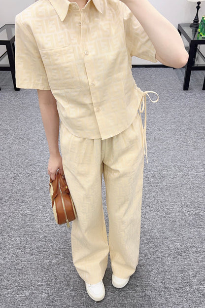 F*♥2025 new products are on sale Jacquard zipper top and pants set