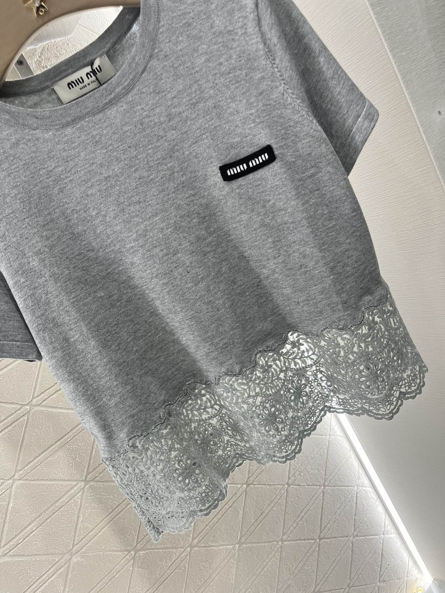 Mi*mi*♥2025 new products are on sale Silk wool lace patchwork knitted top
