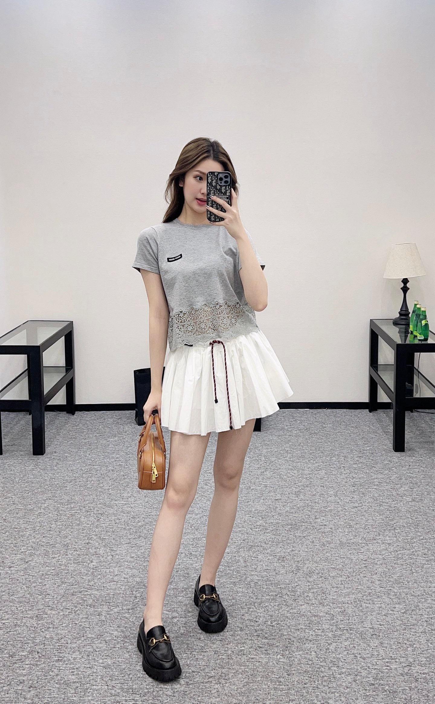 Mi*mi*♥2025 new products are on sale Silk wool lace patchwork knitted top