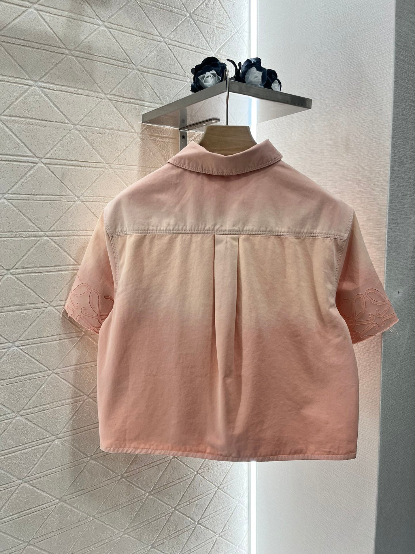 L*♥2025 new products are on sale Denim gradient shirt and shorts set