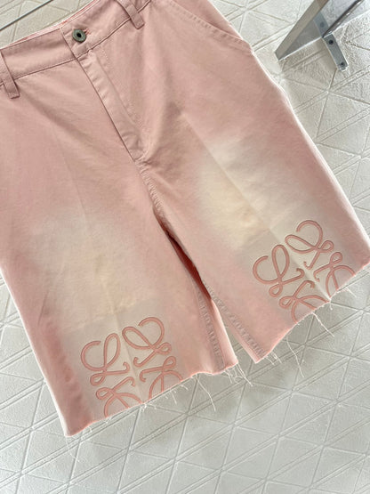 L*♥2025 new products are on sale Denim gradient shirt and shorts set