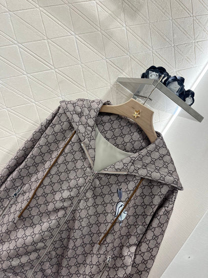 G*♥2025 new products are on sale Hooded printed jacket and shorts set