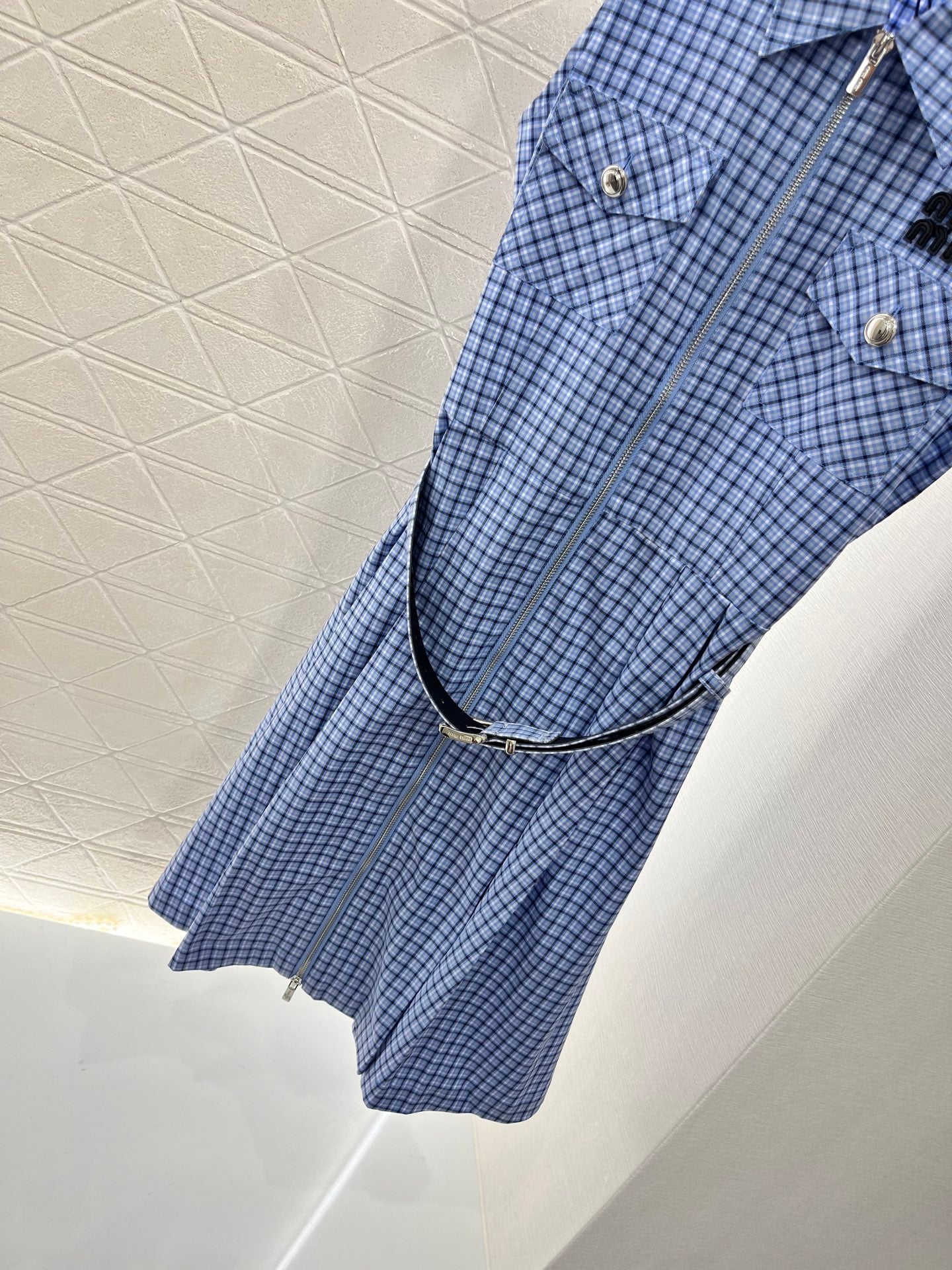Mi*mi*♥2025 new products are on sale Sleeveless plaid belt dress