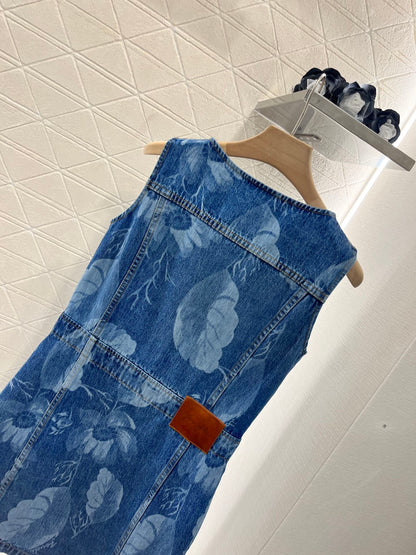 F*♥2025 new products are on sale Waist-hugging laser denim vest skirt