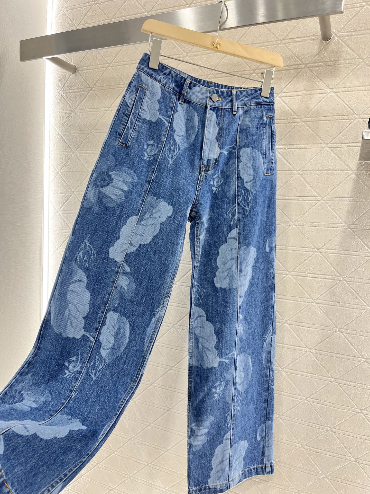 F*♥2025 new products are on sale Denim laser straight pants
