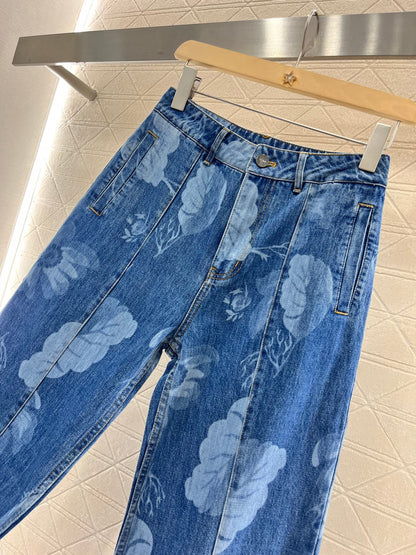 F*♥2025 new products are on sale Denim laser straight pants