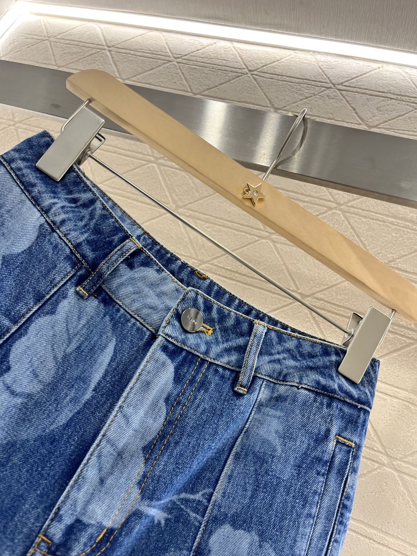 F*♥2025 new products are on sale Denim laser straight pants