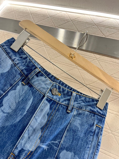 F*♥2025 new products are on sale Denim laser straight pants