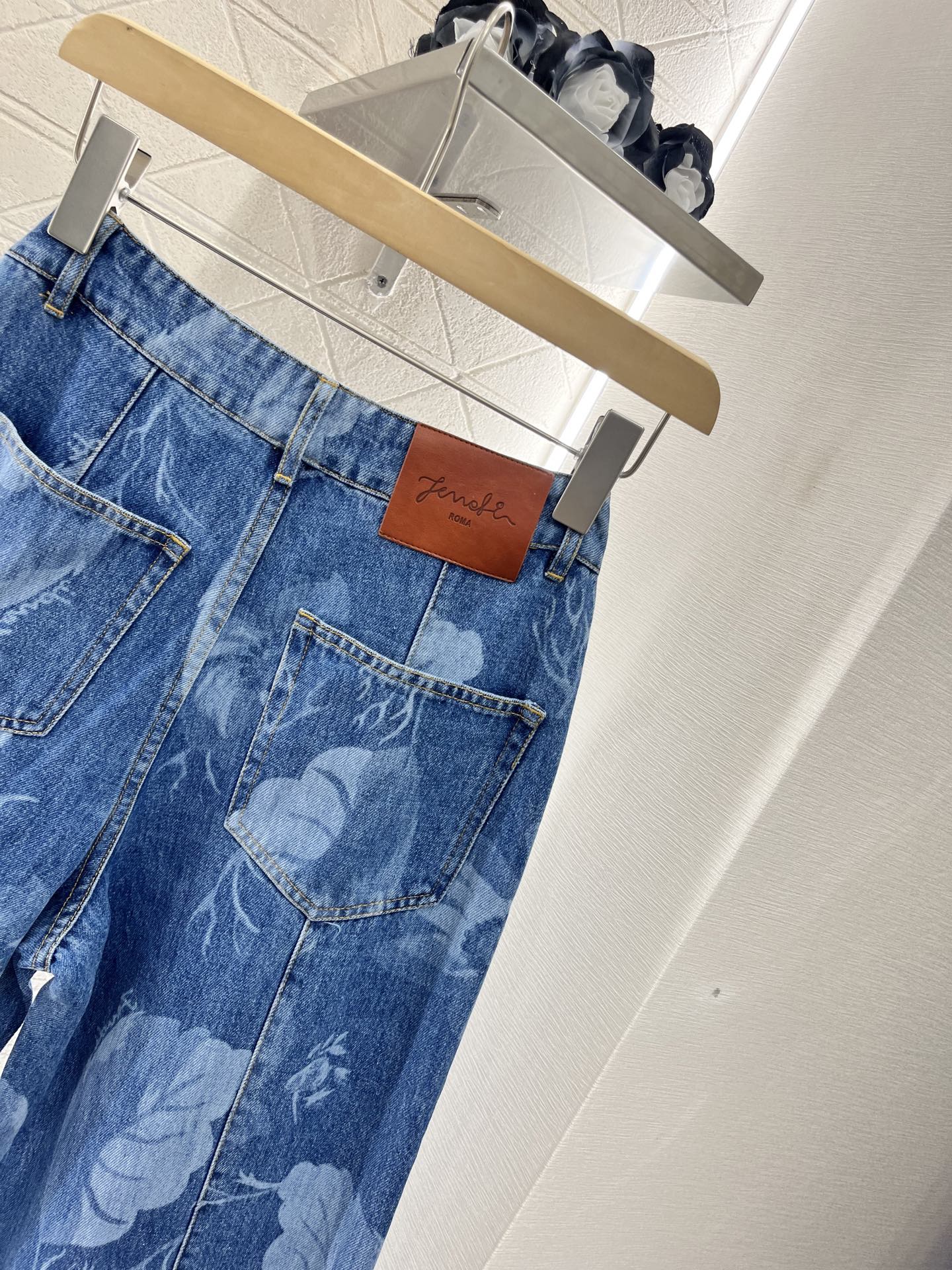 F*♥2025 new products are on sale Denim laser straight pants