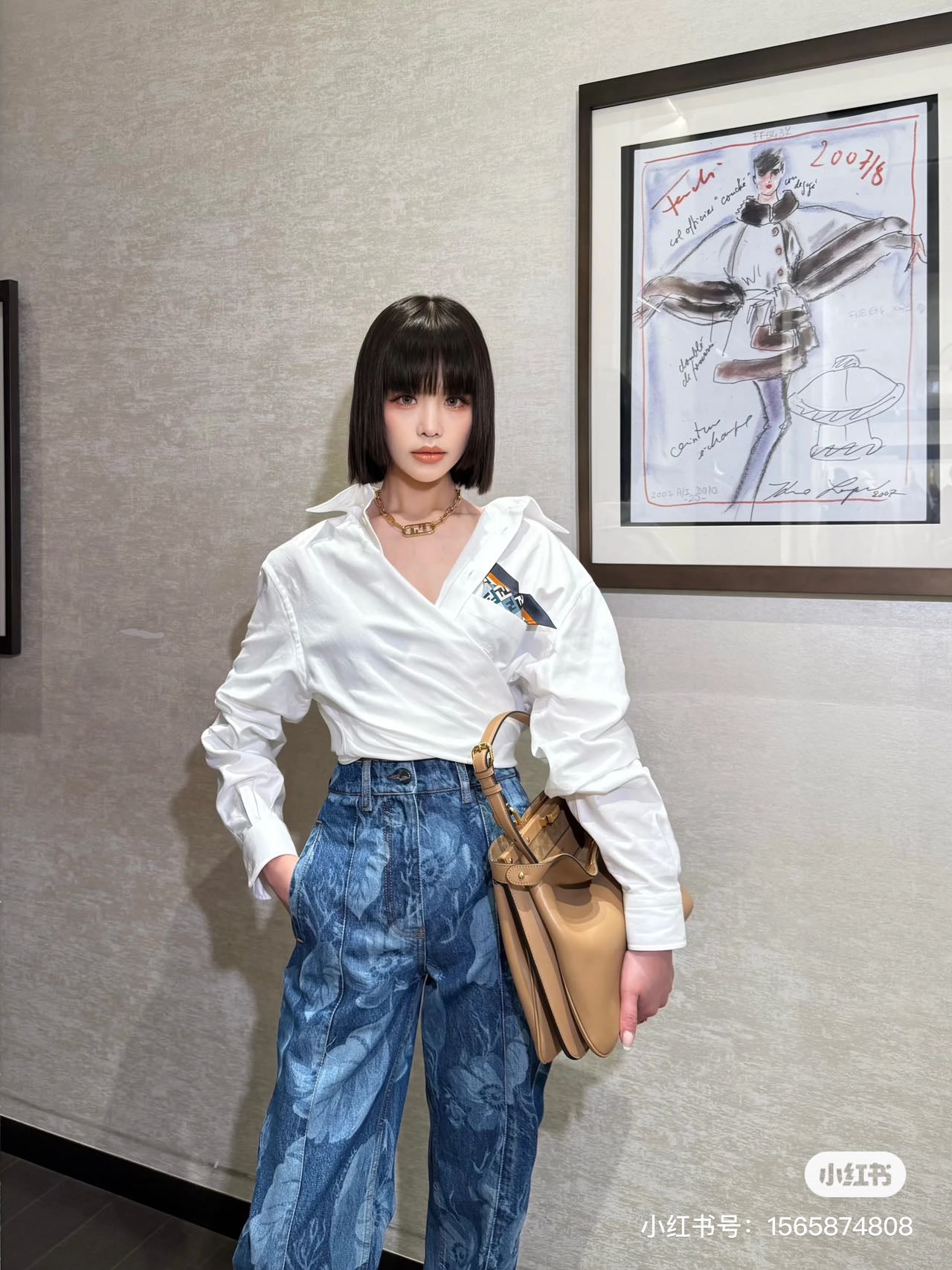 F*♥2025 new products are on sale Denim laser straight pants