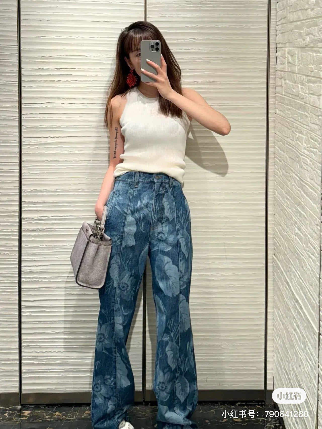 F*♥2025 new products are on sale Denim laser straight pants