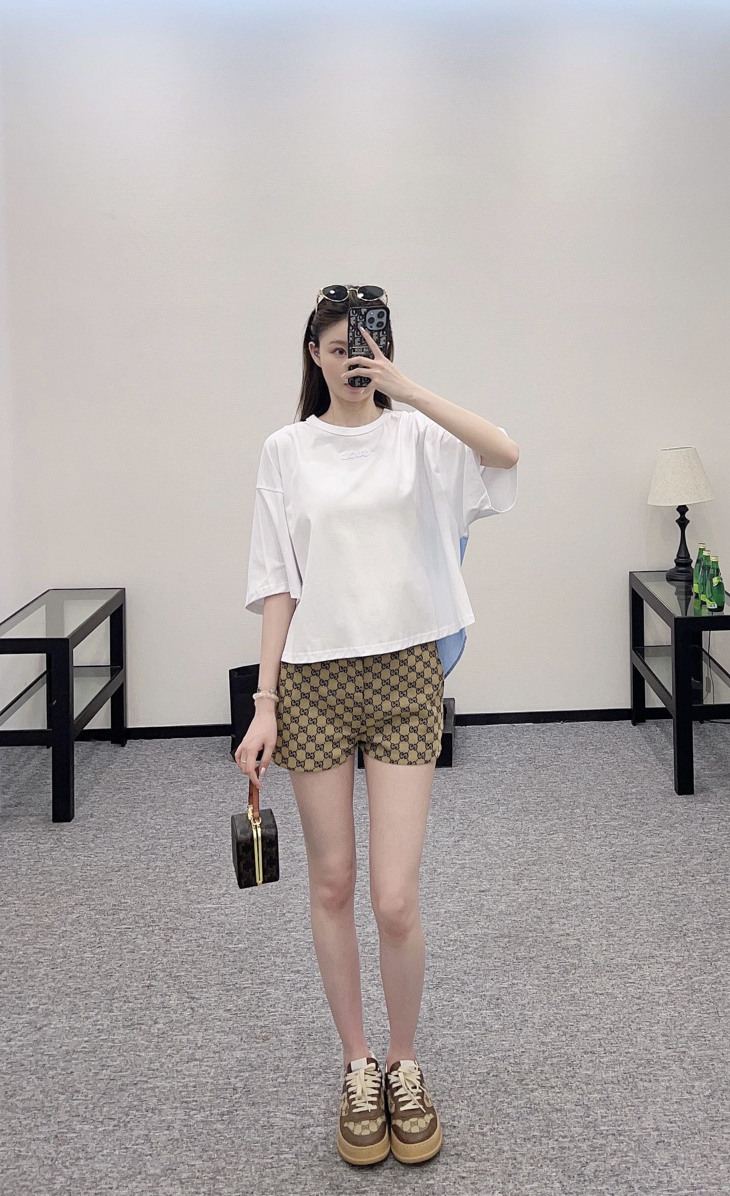 G*♥2025 new products are on sale Round neck patchwork shirt