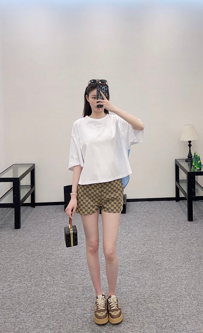 G*♥2025 new products are on sale Round neck patchwork shirt