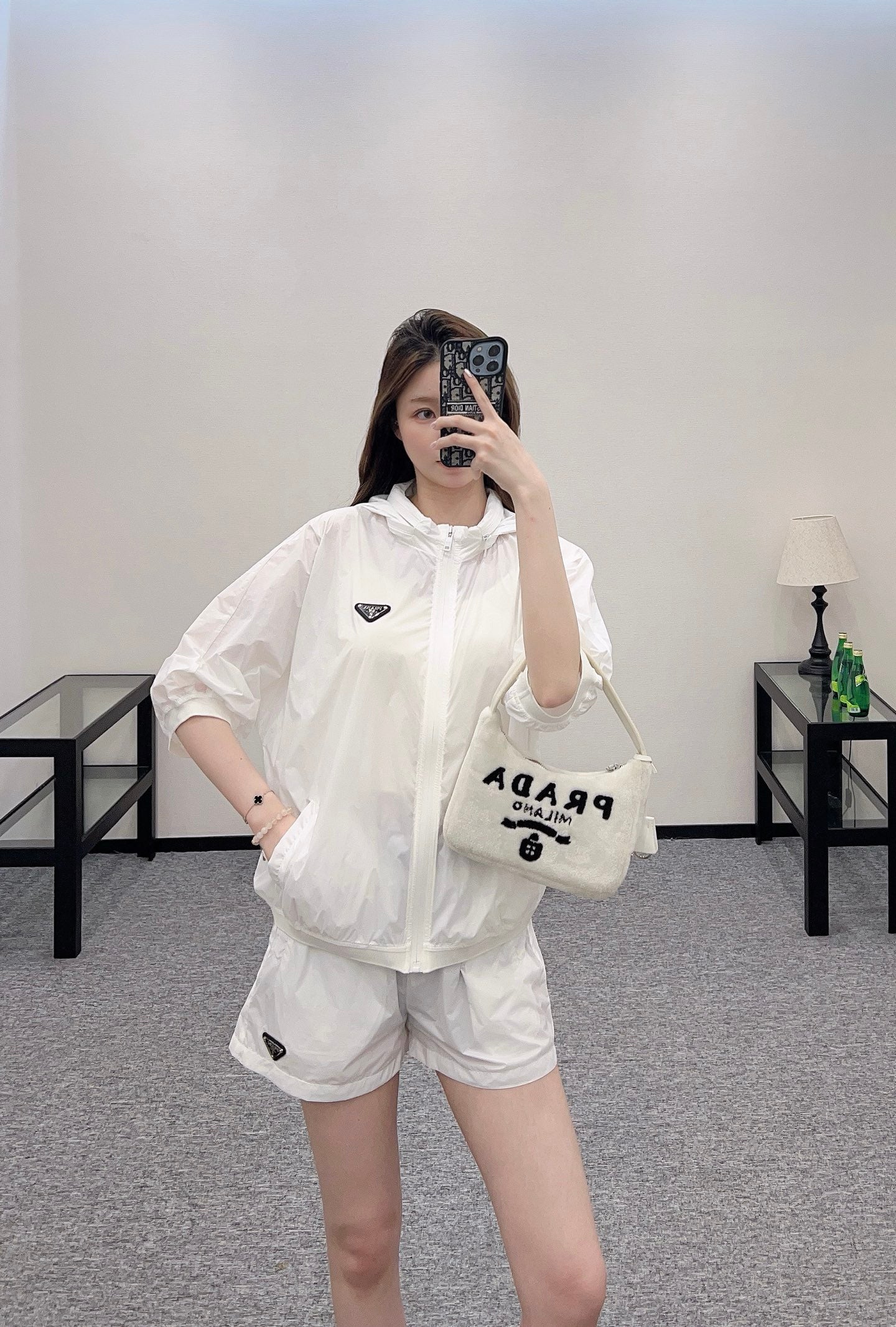 P*♥ 2025 new products Hidden hood jacket and shorts set