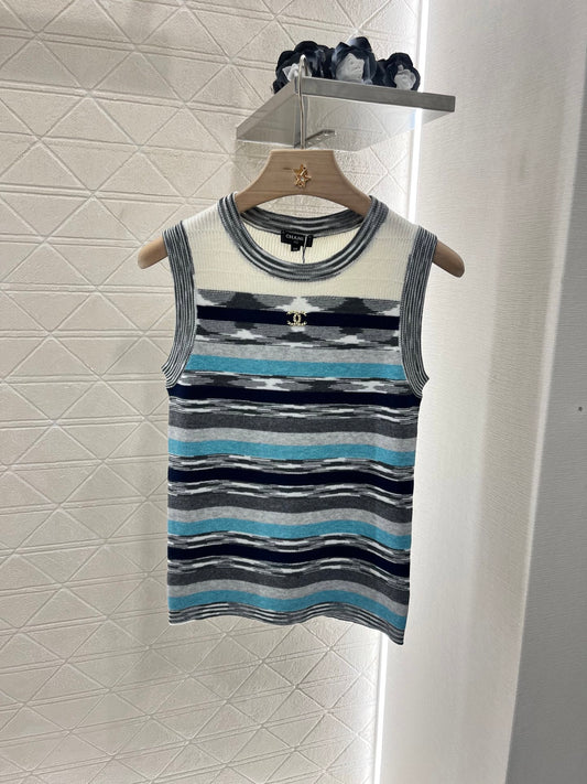 C*♥2025 new products Striped knitted vest