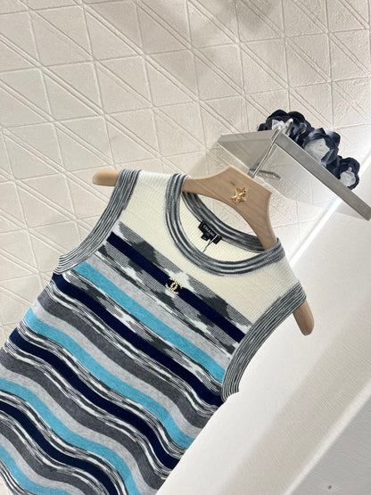 C*♥2025 new products Striped knitted vest