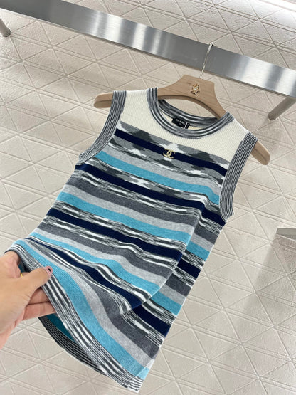 C*♥2025 new products Striped knitted vest