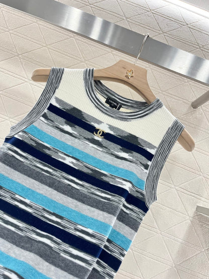 C*♥2025 new products Striped knitted vest